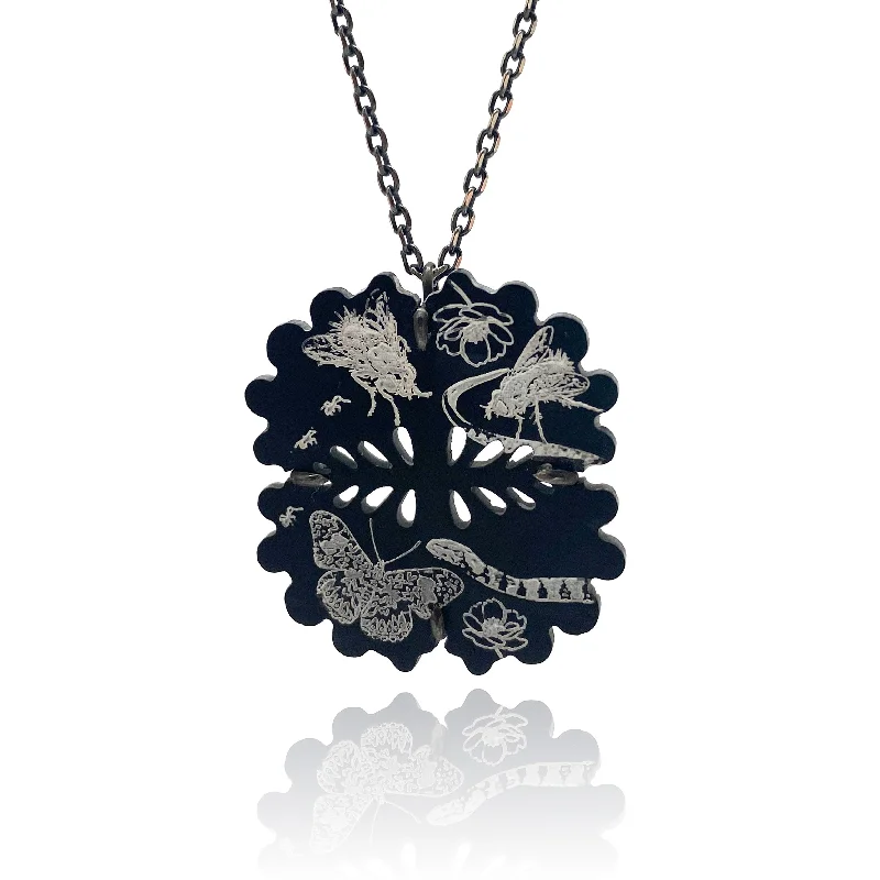 stylish necklaces for women -Reconstituted Onyx Pendant