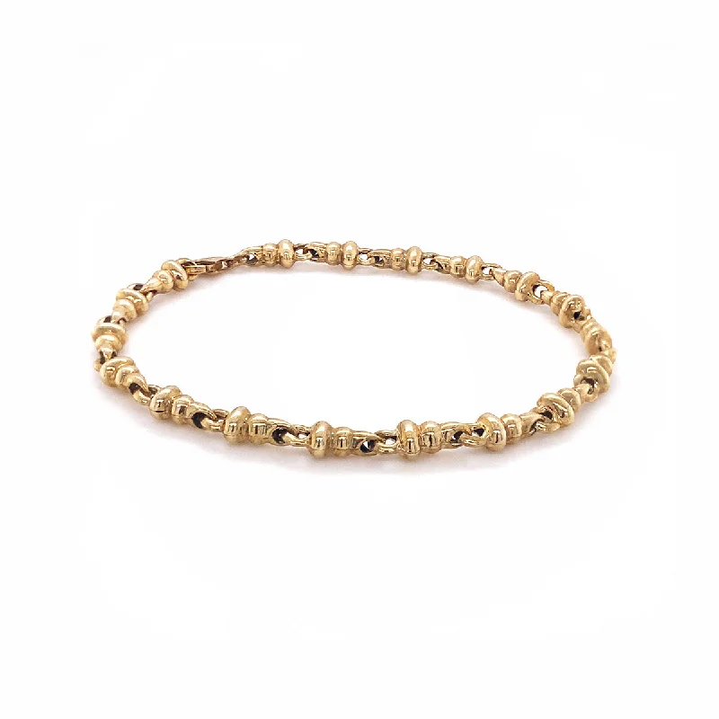 9K Yellow Gold Bubble Link Bracelet