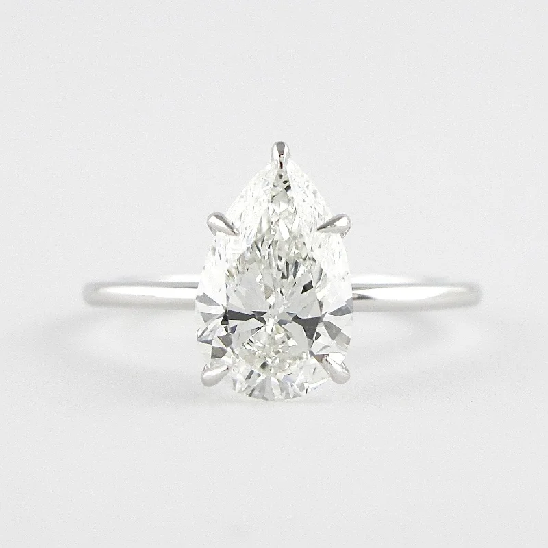 gold engagement rings for women -1.5 CT Pear Cut Moissanite Engagement Ring