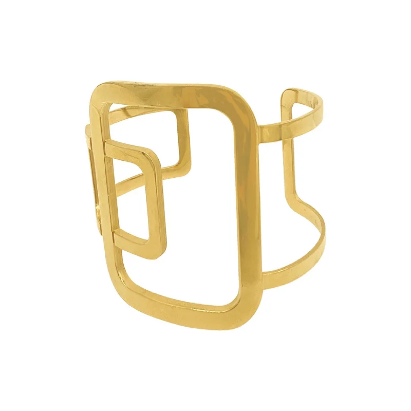 Water Resistant Sculptural Cuff gold