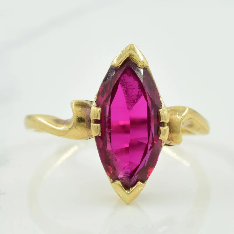 Synthetic Ruby Bypass Ring | 3.00ct | SZ 8.25 |