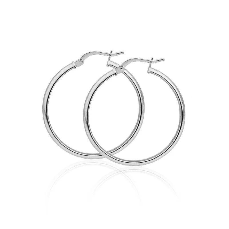 women’s luxury diamond earrings -High Polished 925 Sterling Silver Hoop Earrings 3mm - HP02-3