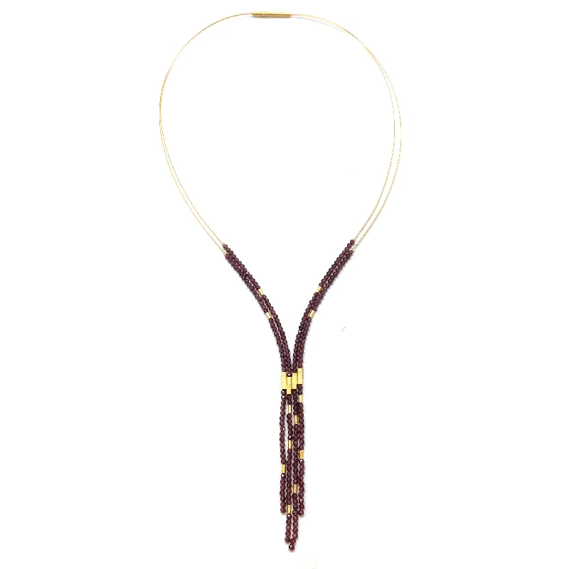 large statement necklaces for women -Garnet Drop Necklace