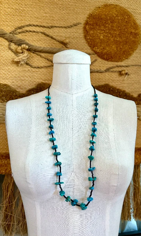 long necklaces for women -TURQUOISE NUGGET Necklace Strand • 28g