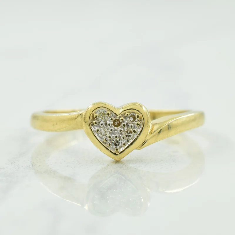 Diamond Heart Bypass Ring | 0.05ctw | SZ 7 |