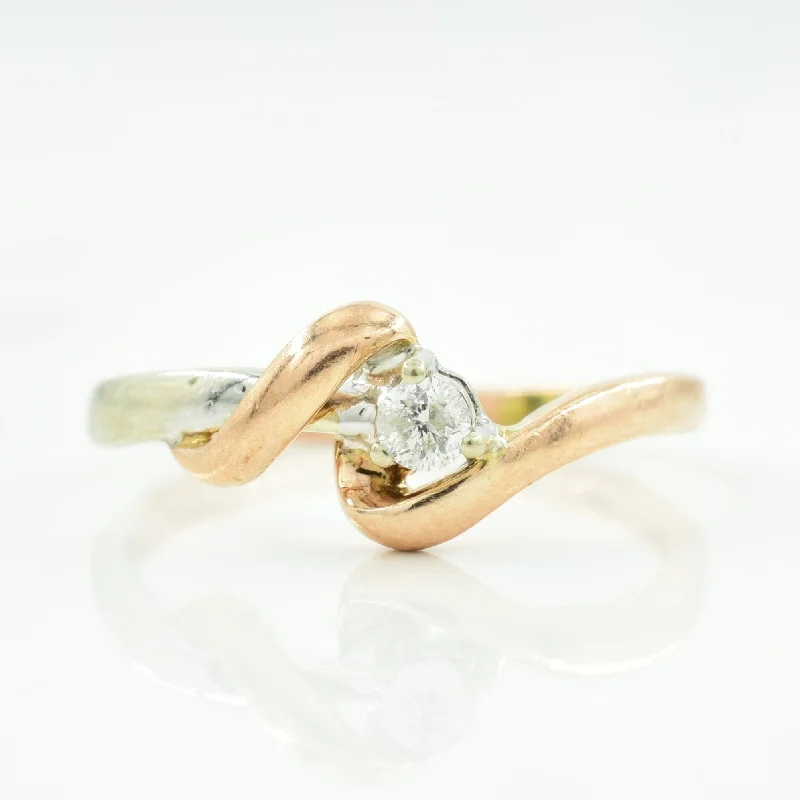 Two Tone Diamond Bypass Ring | 0.06ct | SZ 6.5 |