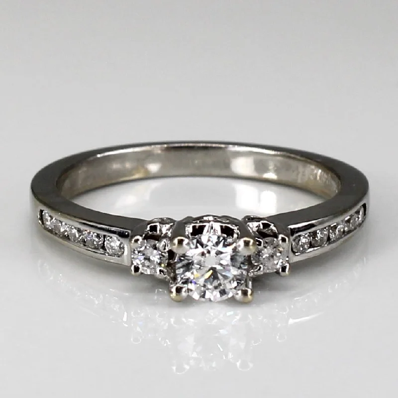 Three Stone Diamond with Accents Ring | 0.49ctw | SZ 7 |