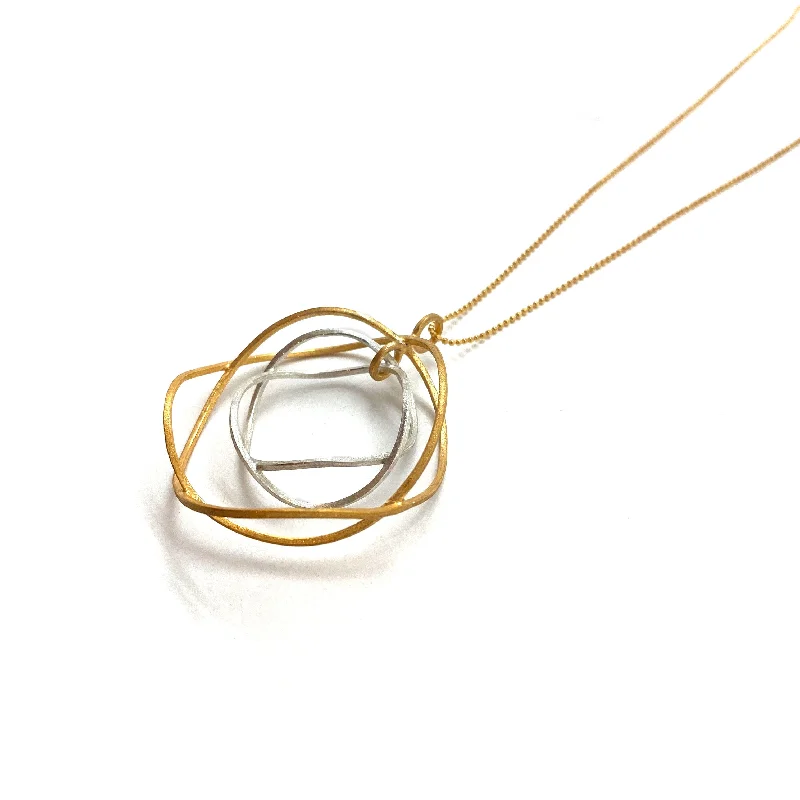 hand-crafted gold necklaces for women -Orbital Hoop Necklace - Gold/Silver