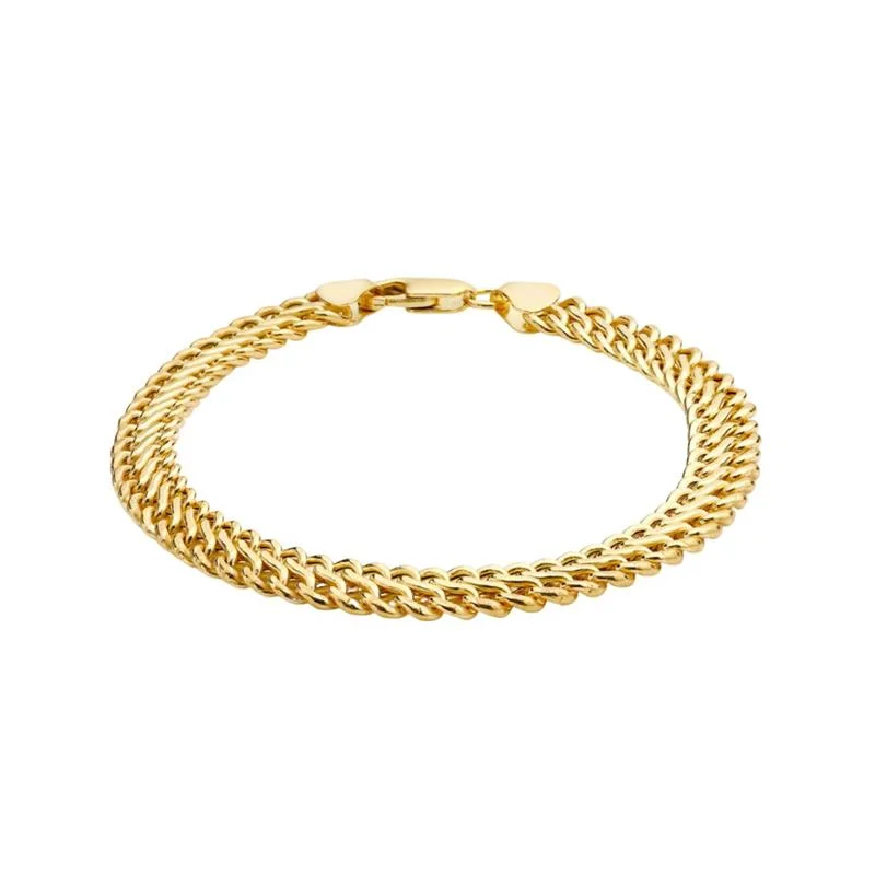 9K Yellow Gold 'Figure 8' Hollow Curb Bracelet /7"