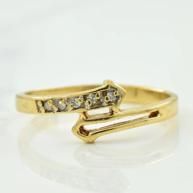 Diamond Bypass Arrow Ring | 0.03ctw | SZ 6.5 |